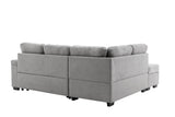 Sleeper Sectional with Storage Ottoman & Hidden Arm Storage & USB Charge