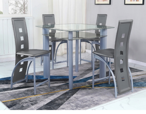 ECHO GRAY COUNTER HEIGHT DINING SET