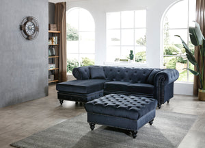 Glory Furniture Nola G0353B-SC Sofa Chaise ( 3 Boxes ) , BLACK
