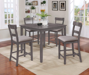 HENDERSON 5PC COUNTER HEIGHT DINING SET BY CROWNMARK AVAILABLE IN HOUSTON, DALLAS, SAN ANTONIO, & AUSTIN  SKU 2754SET-GY