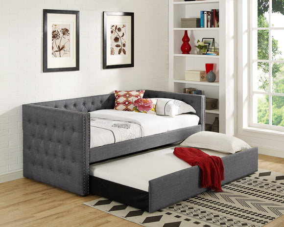 TRINA DAYBED WITH TRUNDLE IN GREY BY CROWNMARK AVAILABLE IN HOUSTON, DALLAS, SAN ANTONIO, & AUSTIN  SKU 5335-GY