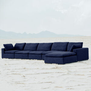 Harper Luxe Navy Sectional - 6 seat Configuration