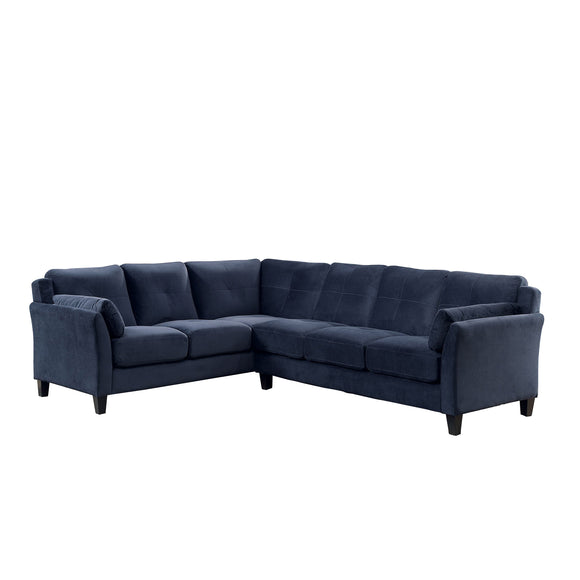 2 Piece Navy Blue Sectional Fabric