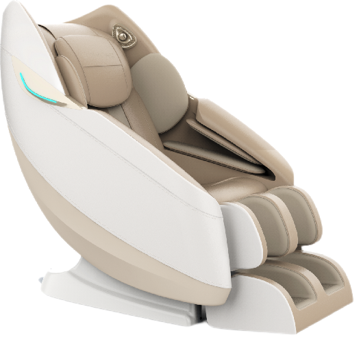 Massage Chair Recliner with Voice Control, Negative Ion, Zero Gravity, Heating Therapy,  Full Body Airbag, Foot Roller Massage Khaki