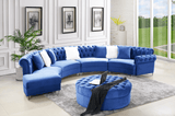 FENDI 4PC ROUND SECTIONAL IN BLUE VELVET By HH AVAILABLE IN HOUSTON, DALLAS, AUSTIN, SAN ANTONIO, & NATIONWIDE