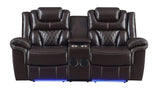 PARTY TIME BROWN RECLINING SOFA & LOVESEAT BY NEW ERA AVAILABLE IN HOUSTON, DALLAS, SAN ANTONIO, & AUSTIN  SKU S2020BR