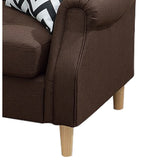 Dark Brown Fabric 2 Piece Sectional Sofa with Round Tapered Legs