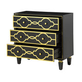 Charissa 34'' Tall 3 - Drawer Accent Chest BLACK