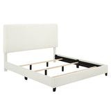 Bridgevine Home King Size White Boucle Upholstered Platform Bed