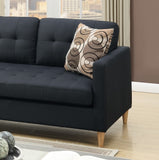 Black Polyfiber Sectional Reversible Chaise