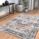 Wasilla Rust/Natural/Blue Area Rug 4x6