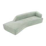 109" Green Curved Chaise Lounge