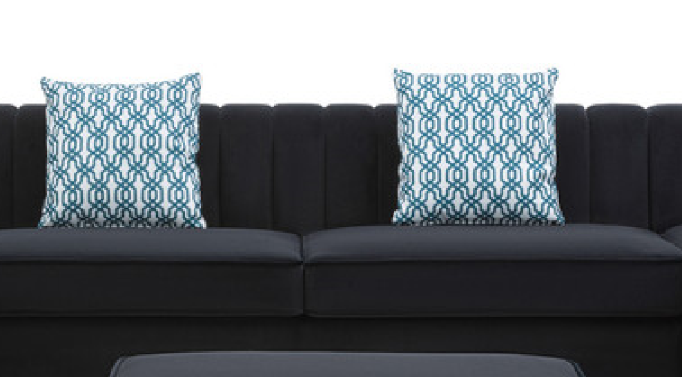 Maddie Black Velvet 7-Seater Sectional Sofa with Reversible Chaise and Storage Ottoman