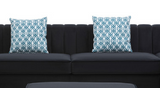 Maddie Black Velvet 8-Seater Sectional Sofa with Reversible Chaise and Storage Ottoman