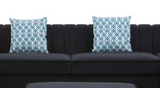 Maddie Black Velvet 6-Seater Sectional Sofa with Storage Ottoman
