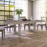 98"  Rectangular dining table Stretchable Farmhouse dining table for Dining Room, Home Office Gray