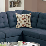 4 Piece Polyfiber Modular Sectional Sofa in Navy