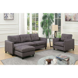 Ceasar Sectional Sofa in Gray Fabric