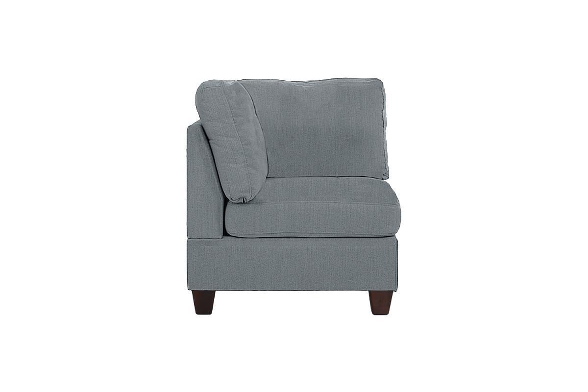 Grey Linen Like Fabric Modular Sectional 6pc Set