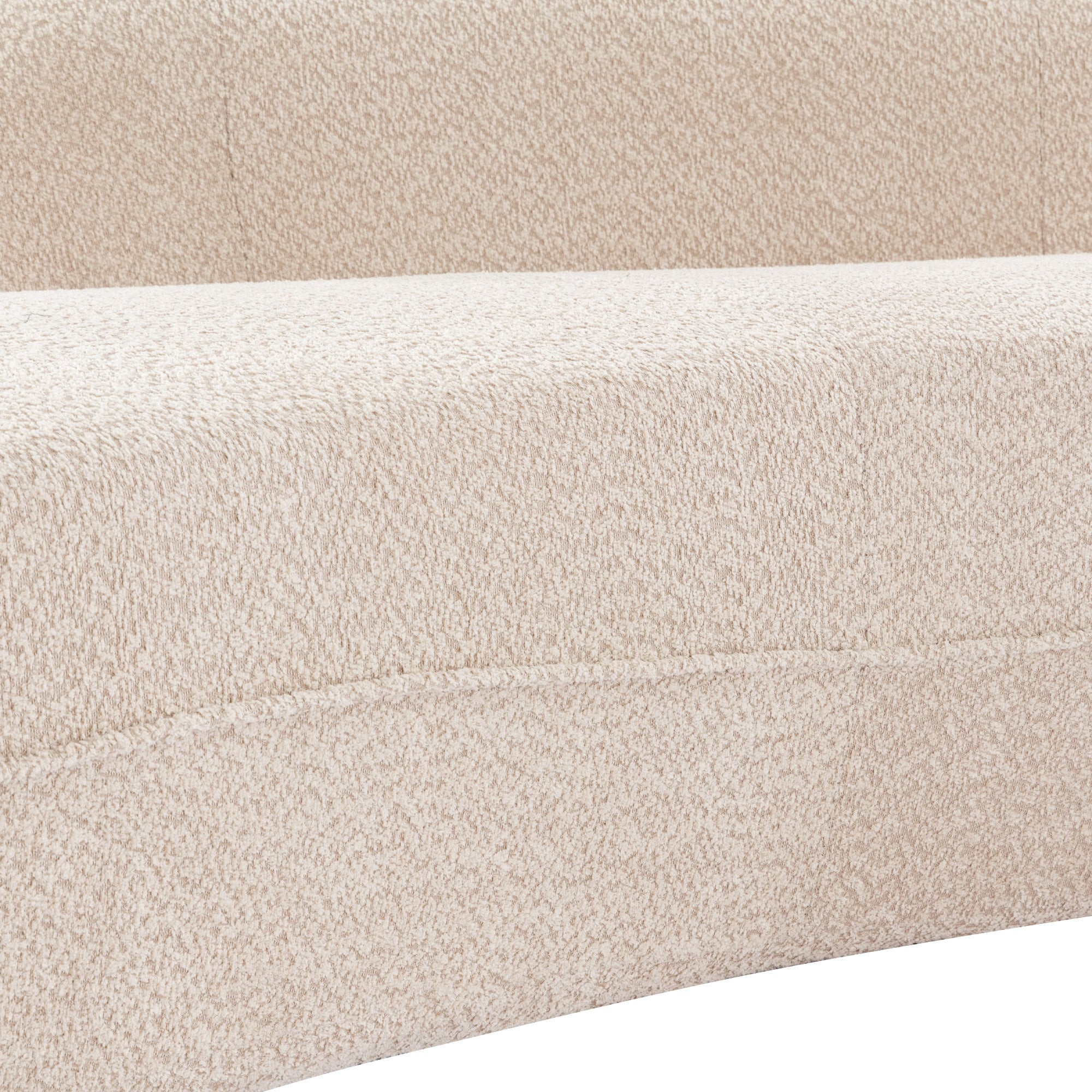 109.4" Beige Curved Chaise Lounge