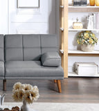 Blue Grey 2pc Sectional Tufted Couch