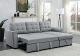 Avery 90.5" Light Gray Linen Sleeper Sectional Sofa with Reversible Storage Chaise