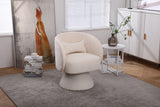 Swivel Accent Chair Armchair, Round Barrel Chair in Fabric for Living Room Bedroom(Beige)