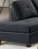 3-pcs Reversible Sectional in Black Polyfiber