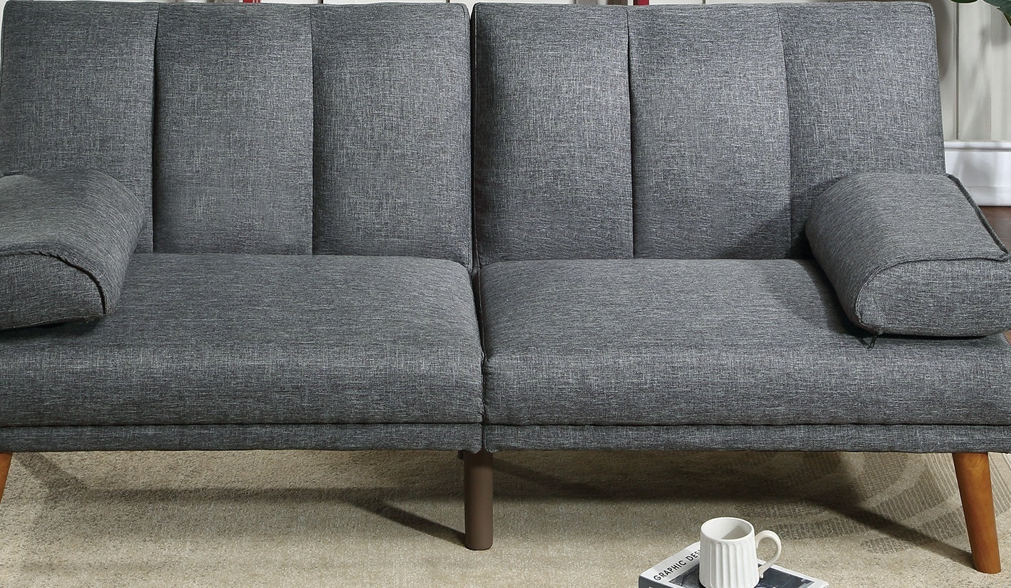 Blue Grey 2pc Sectional Adjustable Sofa Chaise