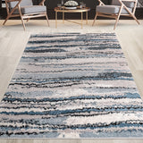 Watercolor Abstract Stripe Woven Area Rug