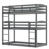 Twin over Twin over Twin Triple Bunk Bed,Gray