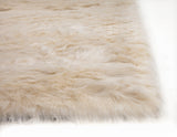 Ivory Faux Fur Area Rug 5x8