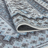 Fallon Blue/Charcoal/Grey/Ivory Area Rug 8x10