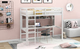 Twin Size Loft Bed with Convenient Desk, Shelves, and Ladder, White(Similar SKU:SM001302AAK)