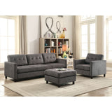 Ceasar Sectional Sofa in Gray Fabric