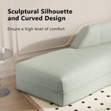 109" Green Curved Chaise Lounge