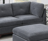 Ash Grey Chenille Fabric Modular Sofa Set 6pc Set