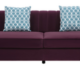 Maddie Purple Velvet 6-Seater Sectional Sofa with Storage Ottoman