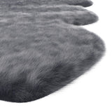 Black Faux Fur Area Rug 2x3