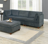 Grey Chenille Modular Sofa Set 6pc