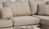 Sand Color Linen Like Fabric 3pcs Sectional Reversible