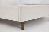 Harper Tall Headboard Upholstered Bed / 54" High Headboard / Elegant Simplicity / No Box Spring Needed / Easy Assembly / King / Textured Ivory Canvas