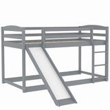 Twin over Twin Bunk Bed with Convertible Slide and Ladder , Gray(Old SKU:WF281725AAE)