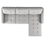 87 In Light Grey Reversible Sectional Sofa with Ottoman