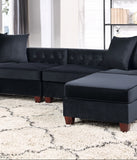 Black Velvet Fabric  Reversible Sectional