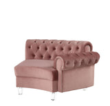 Ninagold Sectional Sofa w/7 Pillows, Pink Velvet