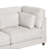 2 Pieces L shaped Sofa with Removable Ottomans