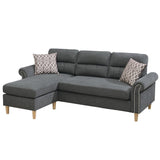 Slate Color Polyfiber Reversible Sectional