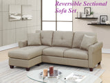 Beige Glossy Reversible Sectional