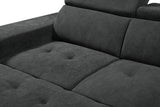 Henrik Dark Gray Sleeper Sectional Sofa with Storage Ottoman and 2 Stools